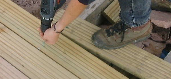 screwing in decking joists